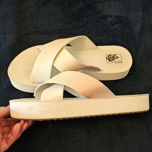 Vans Women's Cream Slide Sandals